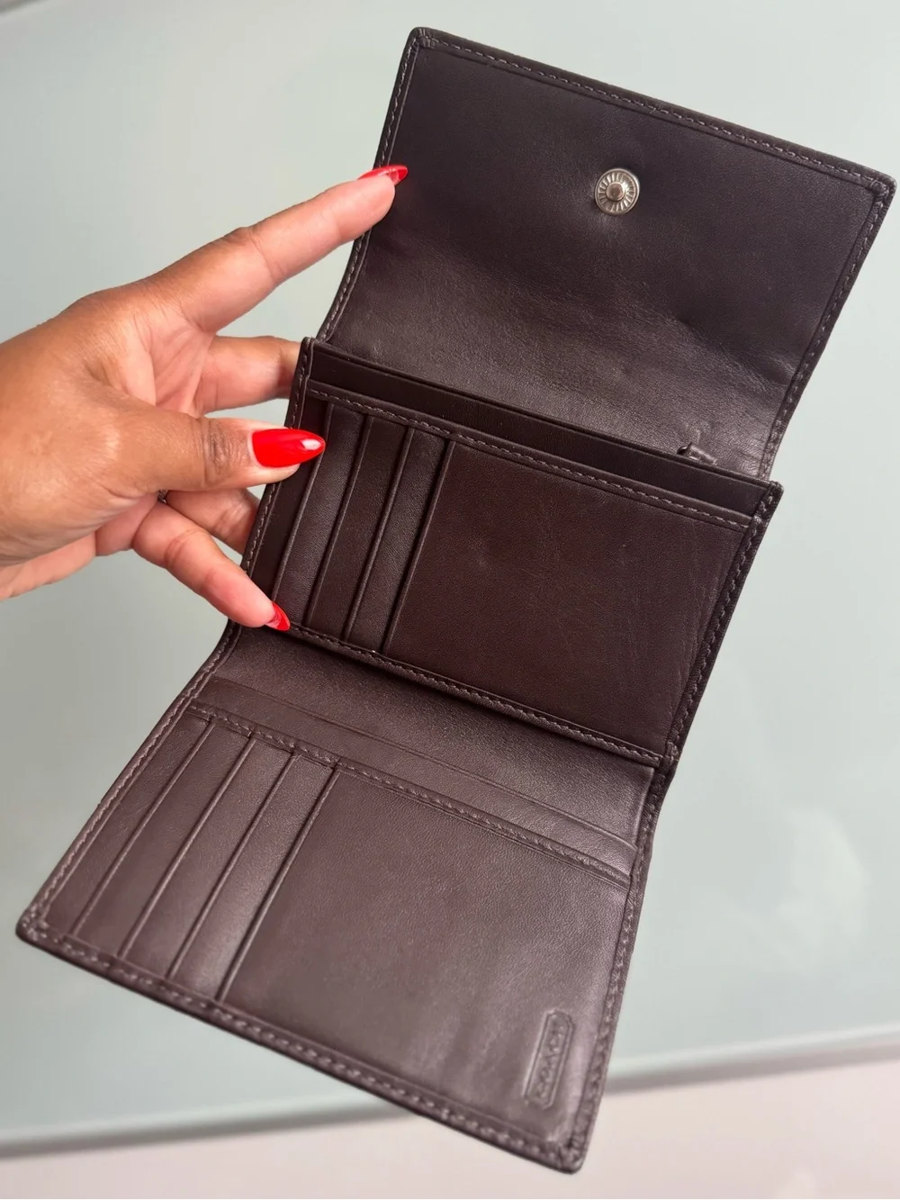 COACH Hampton Signature Compact Wallet
